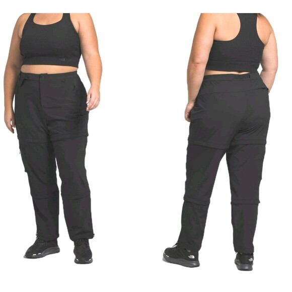 The North Face Plus Bridgeway Zip-Off Convertible Pants Women's 22W Solid Black - Picture 1 of 10